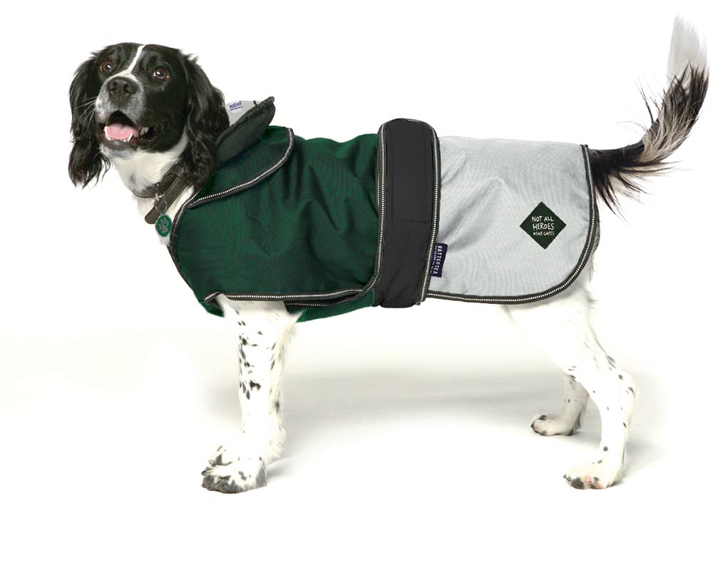 Danish Design Battersea Dogs Home Green 2 in 1 Summer and Winter Removable Lining Waterproof Windproof Dog/Puppy Coat 18 Inch 45 cm