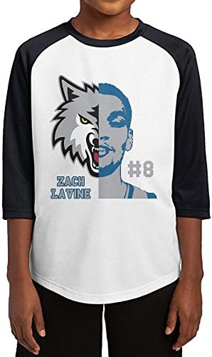 Hotboy19 Youth Boys Minnesota #8 Basketball Palyer Raglan Baseball T Shirt Black Size S