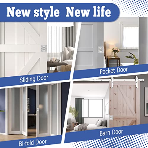 HOMOTEK Privacy Pocket Door Lock Hardware with Pull Replace Old Or Damaged Sliding Door Locks