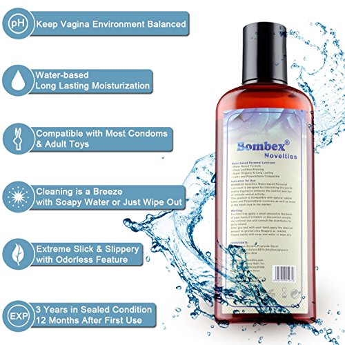 BOMBEX Water Based Personal Lubricant - Slick & Long Lasting Personal Lube for Women & Men,Top Rated by Couples,Unflavored,8.2 Fluid Ounces - Thumbnail 4