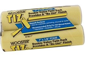 Wooster Brush R730-7 Tiz Foam Roller Cover, 1/8-Inch Nap, 2-Pack, 7-Inch