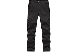 BGOWATU Women's Winter Hiking Pants Fleece Lined Waterproof Windproof Snow Insulated Pants with 6 Pockets