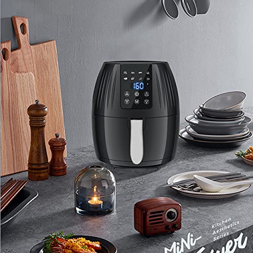 Aurkalri 4.8 Quart Air Fryer with 8in1 Cooking Presets,LED Digital Touchscreen,Recipes And