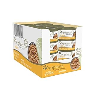 Applaws Natural Wet Kitten Food, Chicken Breast Cat Food Tin in Jelly 70g (Pack of 24 Tins)