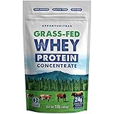 Grass Fed Whey Protein Concentrate - Premium Unflavored Protein Powder - Cold Processed Wisconsin Grass-Fed Protein For Any Smoothie, Shake, Drink, Recipe, or Food - Gluten Free &amp; Non-GMO - 1 pound