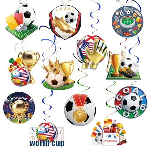 14pcs World Cup Football Hanging Swirls