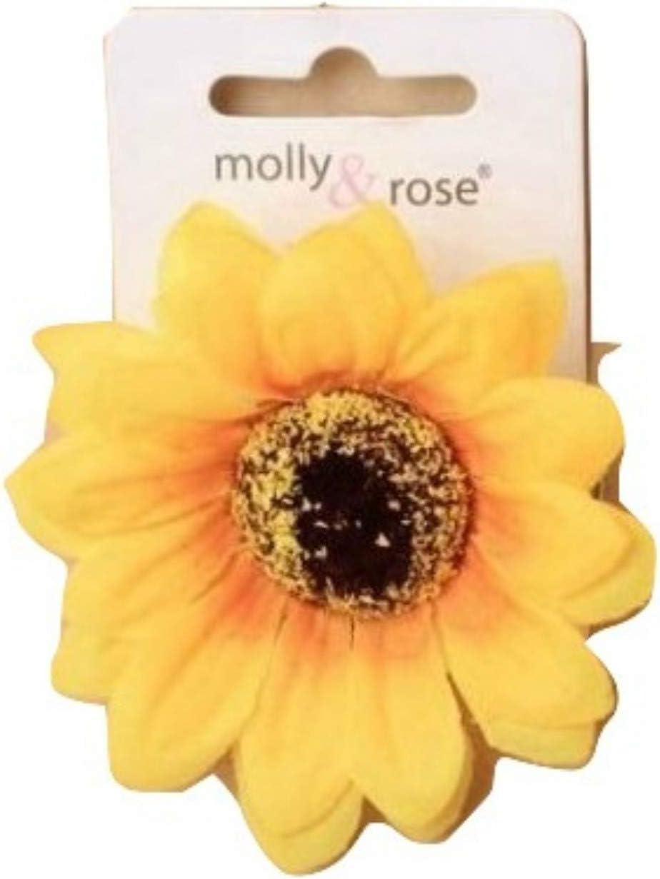 Large fabric sunflower on a forked hair clip
