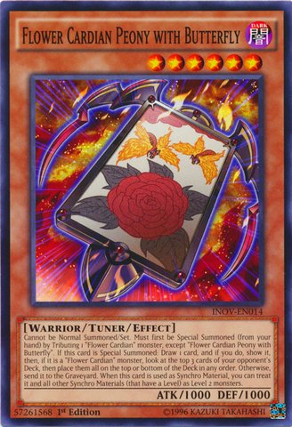 Yu-Gi-Oh! - Flower Cardian Peony with Butterfly (INOV-EN014) - Invasion: Vengeance - 1st Edition - Common