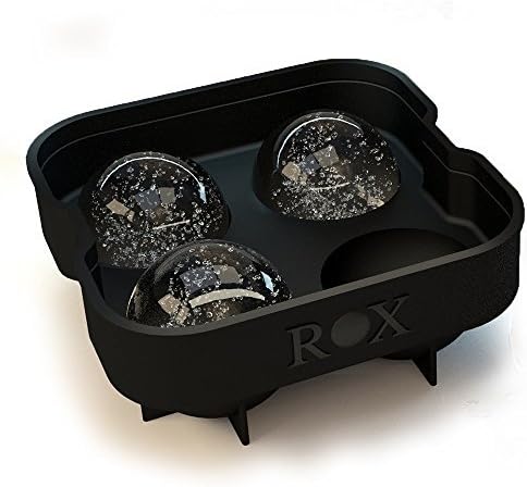 Rox Sphere Ice Ball Maker Classic Black Silicone Ice Ball Mold With 4 X 2 Ball Capacity Tray Flexible Round Silicone Mold For Easy Removal Of Ice Balls Taste The Whiskey