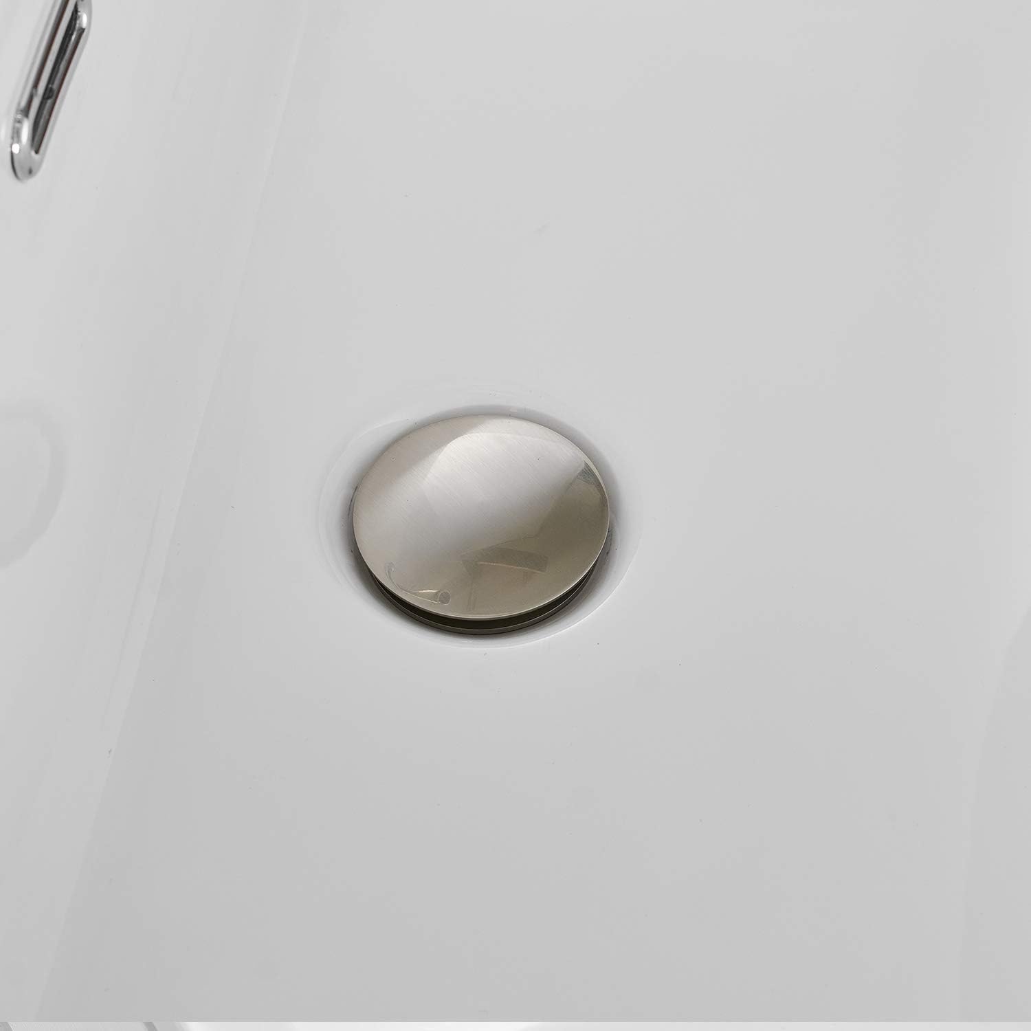 Greenspring Bathroom Sink Drain with Overflow Bathroom Faucet Vanity Sink Drain Stopper with Overflow Brushed Nickel Fits Bathroom Standard Sink Hole 1-1/2" to 1-3/4": Home & Kitchen