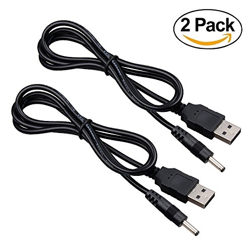 Onite 2 Pack of USB to DC 2.5x0.7mm Plugs Power Cord for Tablet, SCM Development, Electronic Dog, Access Control Attendance (3.3ft/1m)