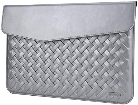 Laptop Case, Laptop Sleeve, SRS DIGICH 12 Inch Laptop Slim Case and Tablet Sleeve with Waterproof PU Leather for Apple Macbook Air Acer Asus Dell HP Toshiba Lenovo Chromebook Surface Pro 4 (Silver)