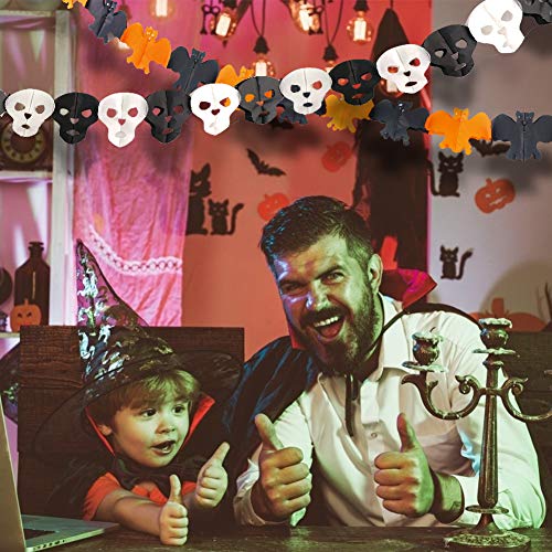 Koogel Halloween Deko Set, 6 STK. Halloween Girlande Spinne Girlande Kürbis Banner Papier Hängendeko für Karneval Halloween Party Garten