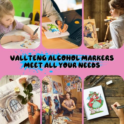 Touchbool ﻿80 Colors Alcohol Markers for Artists Adults Dual Tip Art Marker Pens with Board & Fine Tips, Permanent Illustration Markers for Coloring Book Manga Anime Sketching Card Making & Journaling