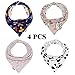 FUNPET 4 Pcs Dog Bandana Triangle Bibs Scarfs Accessories for Pet Cats and Puppies