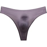 Kinizpl Men's Sheer Mesh Thong Sexy Ice Silk Jockstrap Lace Low Rise Underwear G-String Bikini Ball Pouch T Back