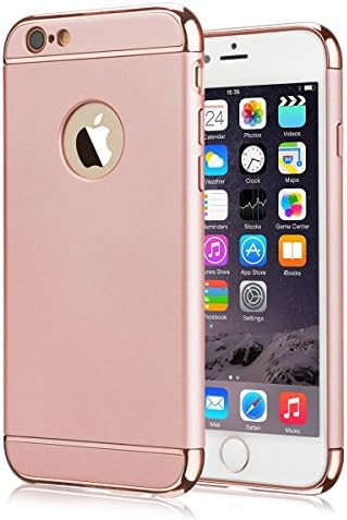 iPhone 6S Case, iPhone 6 Case Seekfull Ultra Thin 3 In 1and Slim Hard Shockproof Case Coated Non Slip Matte Surface with with Tempered Glass Screen Protector for Apple iPhone 6/6S (4.7'') (Rose Gold)