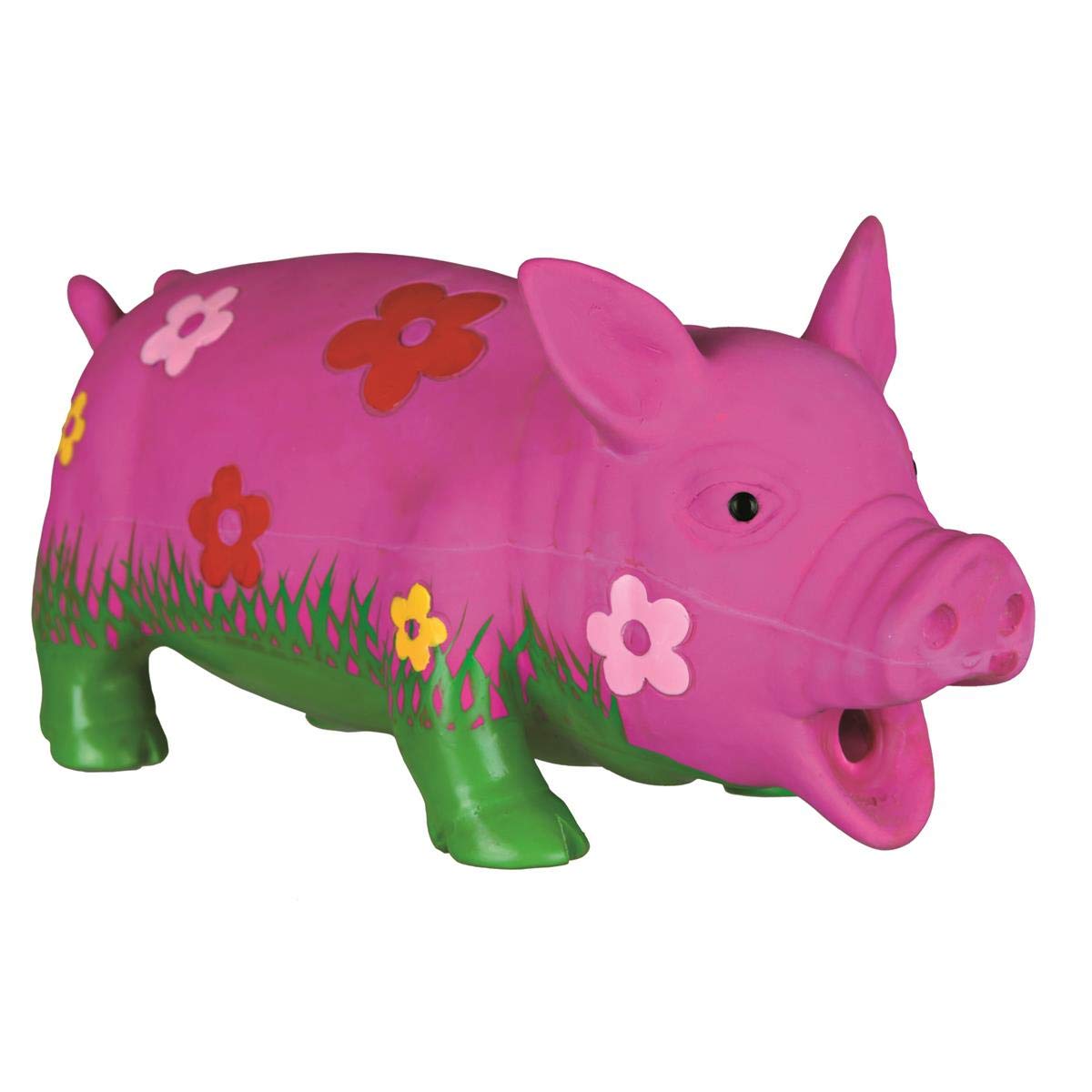 Trixie Latex Pig with Flowers and Animal Sound, 20 cm