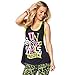 Zumba Black Loose Graphic Print Dance Tank Tops Active Workout Tops for Women, Back to Black, S