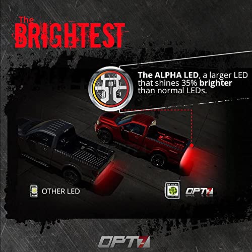 OPT7 48" Redline Parlux LED Tailgate Light Bar w/Red Turn Signal, IP67