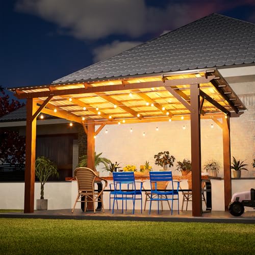 KEIKI 13x10 Wooden Grill Gazebo Review: Hardtop Shelter with Bar Counter for Outdoor Cooking image 8