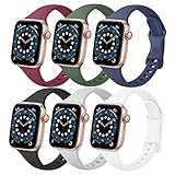 6 Pack Slim Bands Compatible with Apple Watch Bands