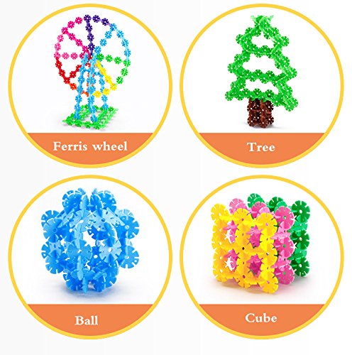KuToi Rainbow Snow Flakes 300 Discs | STEM Educational Brain Building Toy | Interlocking Plastic Construction Connect Set | Promotes Fine Motor Skills Development - Therapy Tools - Thumbnail 4