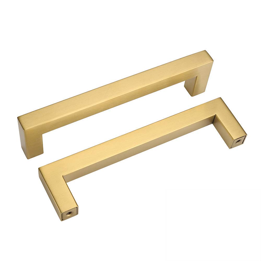 goldenwarm 20Pcs Handles for Kitchen Cabinets Brass Cabinet Handles 5in -LSJ12GD128 Gold Brass Cabinet Handles Handles for Cabinets Gold Cabinet Door Handles