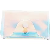 NOLITOY Multi-Card Card Bag Holographic Pvc Wallet for Travel Stylish Transparent Organizer for Credit Cards and Ids 4.13X3.14 Inch