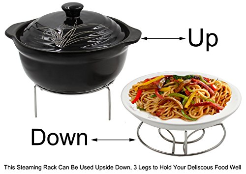 ESYLIFE Stainless Steel Cooking Ware Steaming Rack Stand Pressure Cooker Steam Rack, Diameter 6 Inch, 3 Size a Set - Thumbnail 3