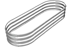 wohohoho Galvanized Raised Garden Bed Kit, 5×2×1ft Outdoor Galvanized Raised Planter Box with Safety Edging and Gloves, Ideal Raised Beds for Gardening, Vegetables, Herb, Growing Fruits, Flower