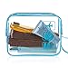 ANRUI TSA Approved Toiletry Bag, 3-PACK Same Size Clear Toiletry Bag with Handle, 3-1-1 Clear Liquids Toiletries & Cosmetics Organizer Clear Travel Bags For Toiletries For Women and Men - Blue