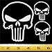 The Punisher Skull - Set of 3 HQ Single Color White Vinyl Decals!