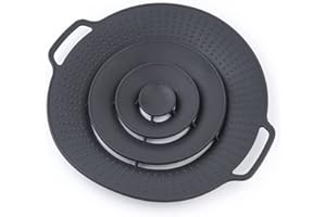 QTECLOR Pot Cover Spill Stopper Lid - Thicken Silicone Boil Over Spill Safeguard,FDA Food Grade Stopper Lid Cover for Pots And Pans, BPA-free Instant Pot Cover, Fits Openings 8" to 11.5" in Diameter