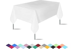 sundee 3 Pack Premium Disposable Plastic Tablecloth (54"x 108") ， Rectangle Table Cover for Wedding, Party, Banquet, Burgundy(White)