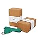 JBM Yoga Blocks 2 Pack with Strap, Cork Block 2 Pack EVA Foam Yoga Bricks Set,Stretch Blocks (Cork)