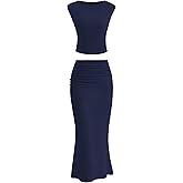 PRETTYGARDEN Skirt Sets Women 2 Piece Outfits Summer Outfits 2026 Going Out Crop Tops Long Maxi Skirts Beach Vacation Clothes
