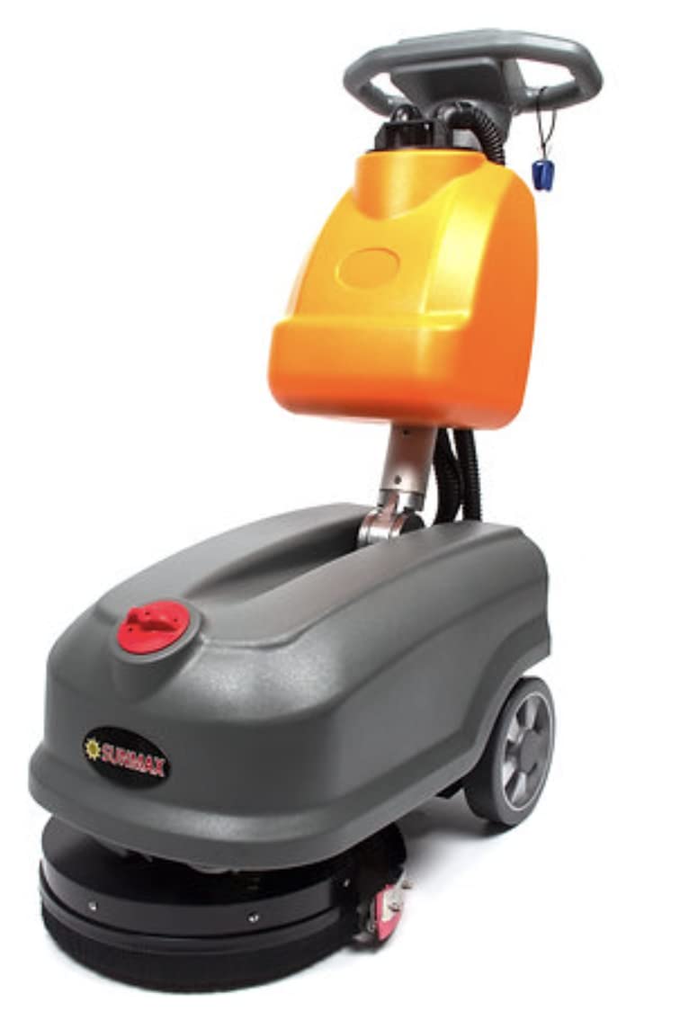 RT15 14“ Walk Behind Floor Scrubber Machine for Industrial Commercial Use, Come with Full Set of Parts, Deep Clean Small to Medium Spaces (RT15)