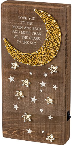 Primitives by Kathy Love You to The Moon and Back LED Lighted String Art Decorative Sign