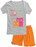 Girls' Cats Pajamas 100% Cotton 2-pc Sleepwear Clothes Set Kids Dog Shorts Suit