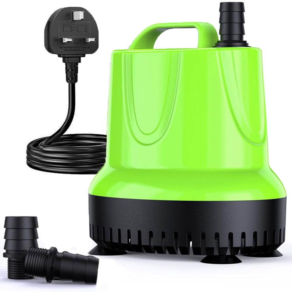 KINGYEENUO Submersible Water Fountain Pump, 40W Small Sump Pump 660 GPH, 2 Nozzles, with 8.2ft High Lift, Ultra Quiet Water Pump for Outdoor Pond Hydroponic Statuary Waterfall Aquarium Fish Tank