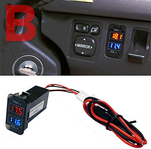 Amazon Co Jp 電圧計 室温計 Led デジタル トヨタ ダイハツ 汎用 純正スイッチ形状 ボルトメーター 気温計 車 電圧計測 598 車 バイク