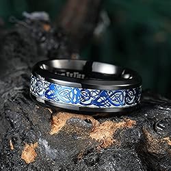 King Will DRAGON 8mm Blue Celtic Dragon Rings