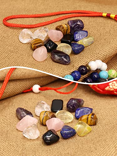 Agsnilove Crystal Healing Stones with Chakra Bracelet Set Bright Black Bead Stretch Bracelet 7 Chakras Gemstones Healing Crystal Meditation Spiritual Gifts