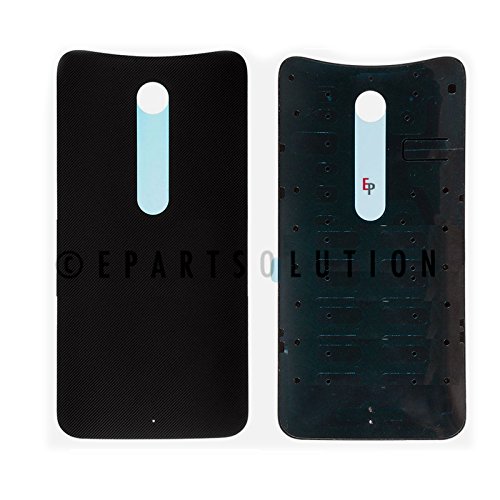 ePartSolution_Motorola Moto X Pure XT1575 / Style XT1570 Back Cover Battery Door + Tape Adhesive Sticker Replacement Part USA Seller (Black)
