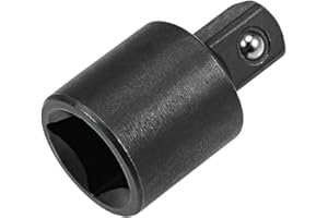 uxcell 1/2 Inch Drive (F) x 3/8 Inch (M) Socket Reducer, Female to Male, Cr-V (Black)