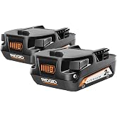 RIDGID 18V Compact Lithium-ION Battery 2-Pack AC8400802P | Not eligible for the Lifetime Service Agreement
