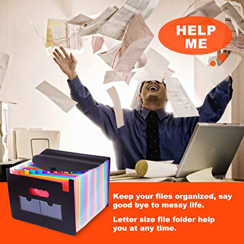 24 Pockets Expanding File Folders Organizer Letter Size A4 Accordian File Wallet with Cover for Office, School, Business