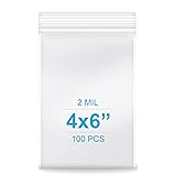 4''x 6'', (Pack of 100) 2 mil Thick Clear Plastic