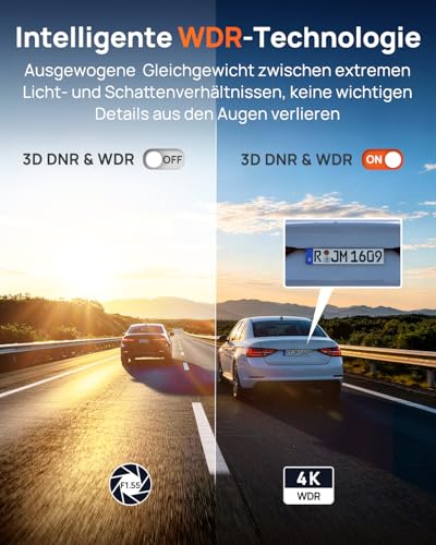 70mai M310 Plus 4K Car Front Dashcam, 2160P Mini Dash Cam with 360° Rotation, WiFi & G-Sensor, Super Night Vision & WDR, F1.55 Aperture, 24h Parking Monitoring, Loop Recording, Max. 256 GB